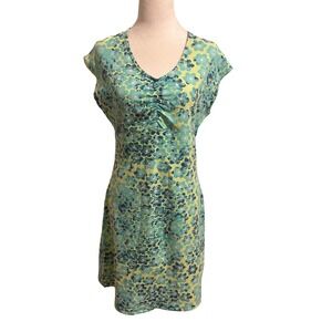 Title Nine Floral Diamante DressSize M‎ Blue green zip pocket athletic outdoors